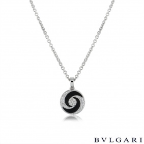 Bvlgari Optical Illusion Diamond & Onyx Spinning Pendant
